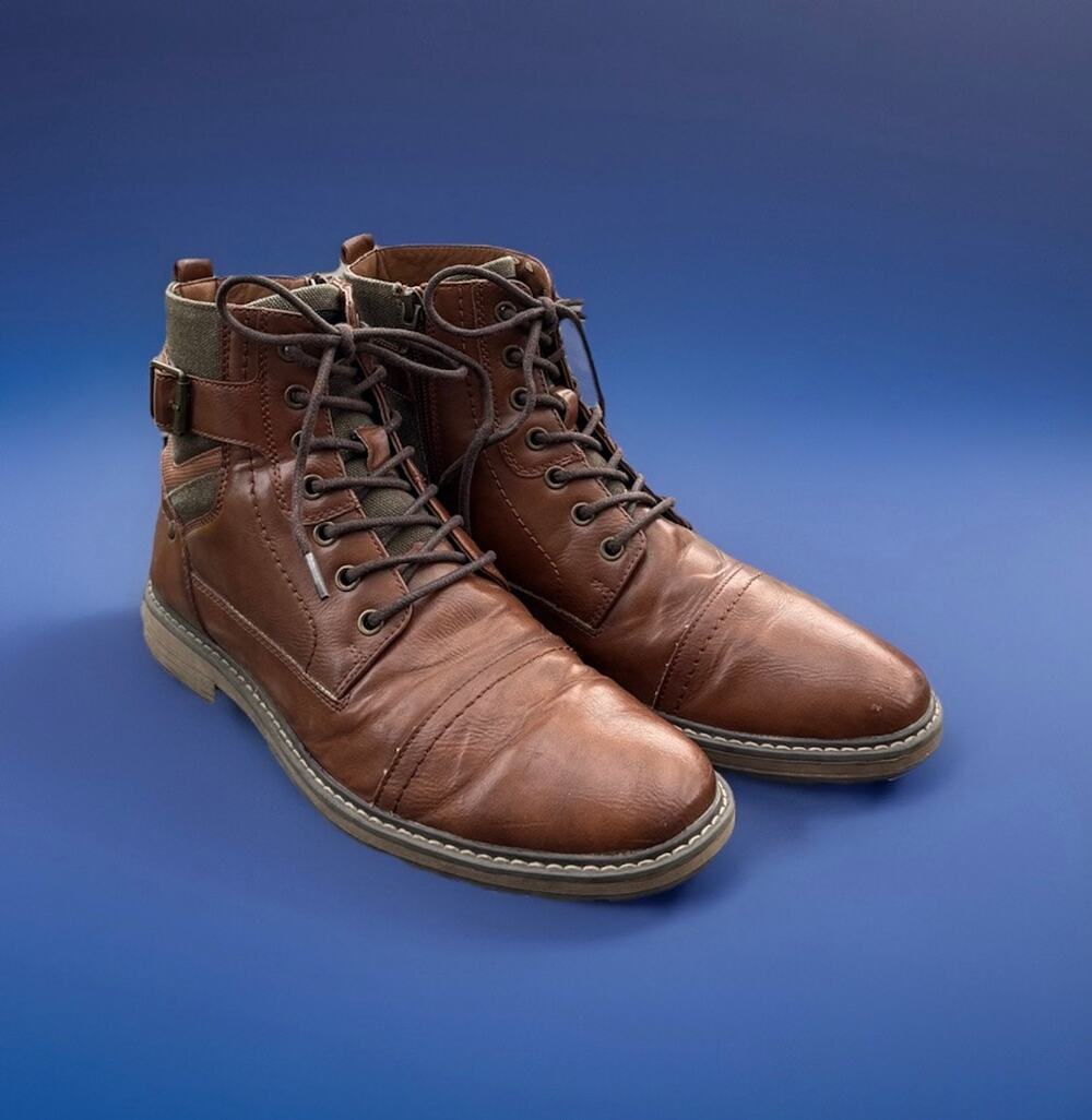 Madden by Steve Madden Men's Brown Combat Boots Leather Men's Size 9.5